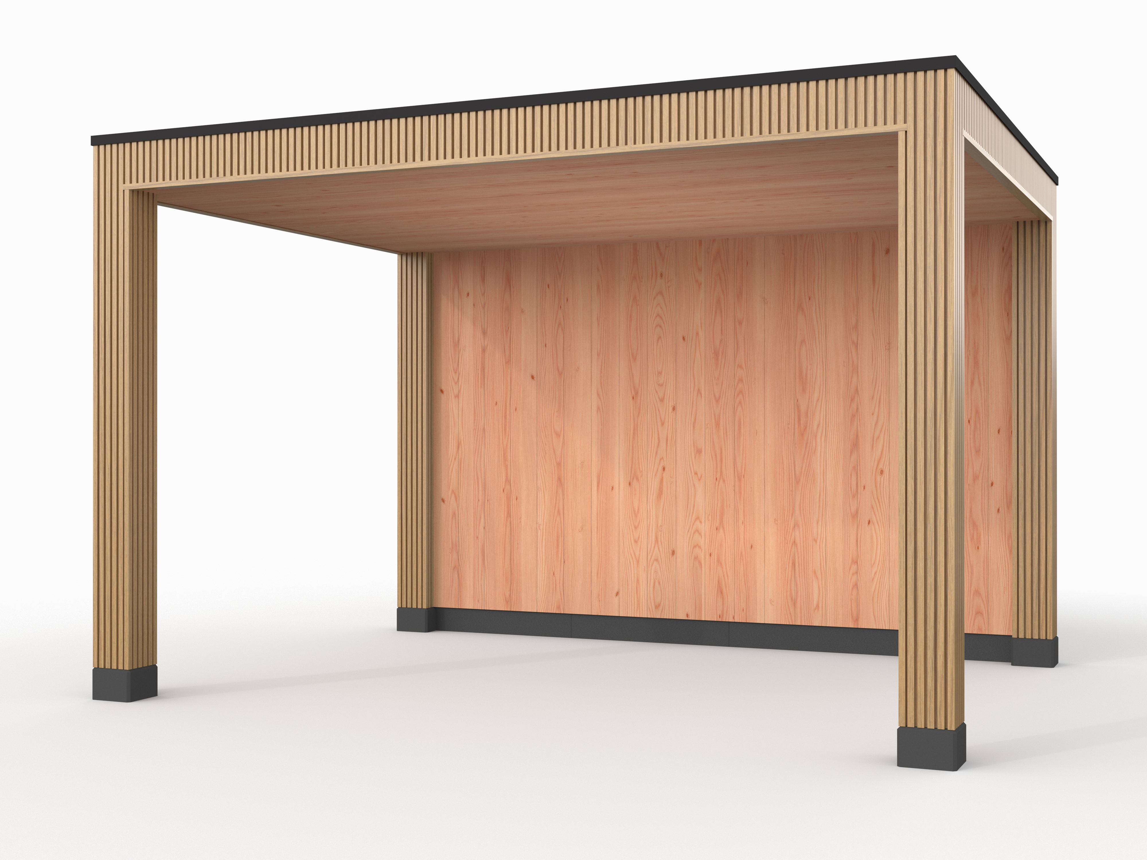 Douglas overkapping, 400 x 300, met achterwand, Westwood Rhombus Red Cedar - Afbeelding 1